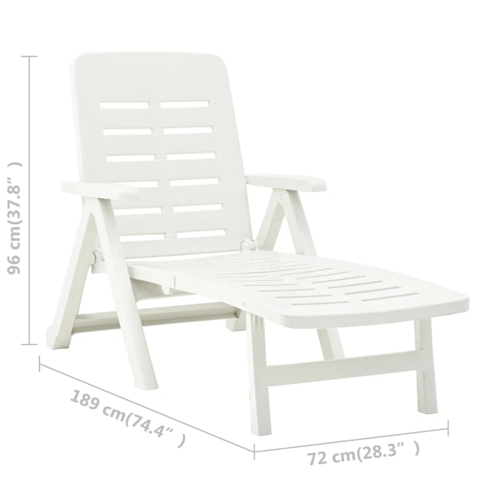 Plastové polohovací lehátko SMERALDO (š.72 x h.189 x v.96cm), bílé