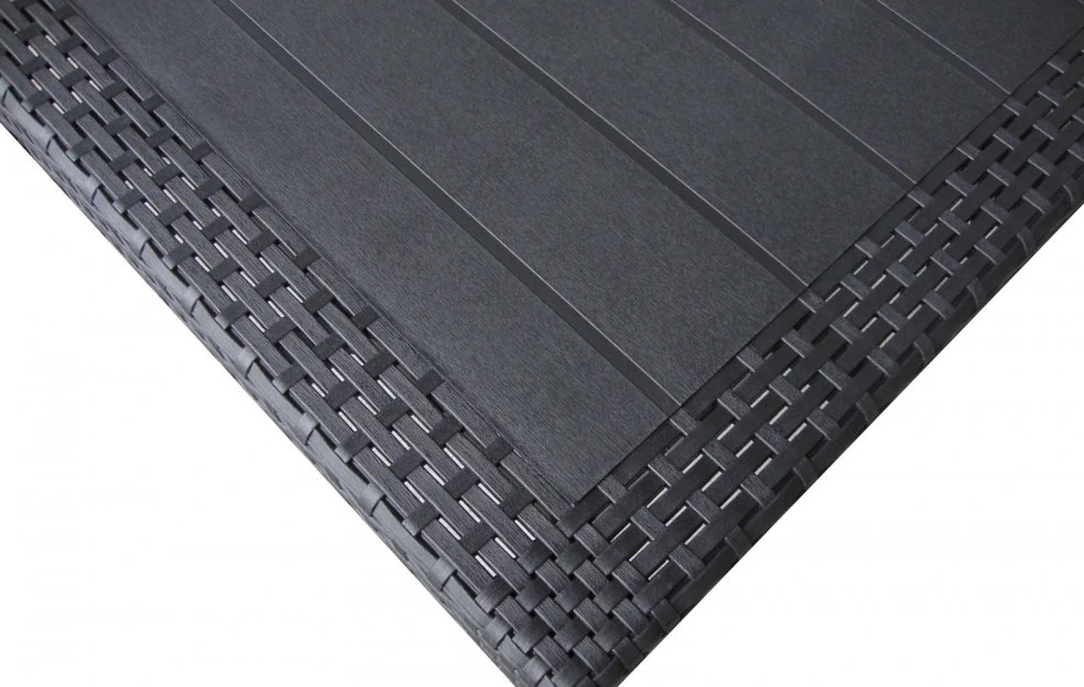 Plastový stolek JACK, antracit (59x46x40 cm) imitace ratan