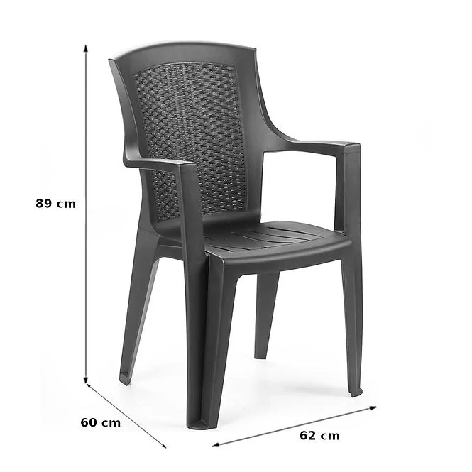 Plastová židle EDEN LUX, antracit