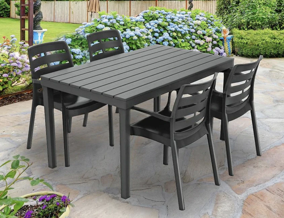 Plastový stůl SUMATRA (138x78x72cm), hnědý