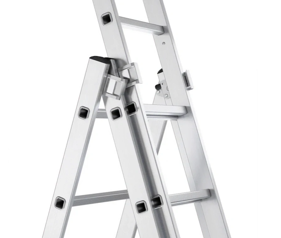 Hliníkový žebřík 3x7 příček, třídílný DRABEST DW3-7 HOME