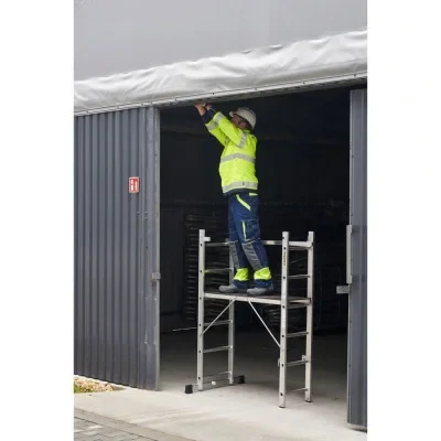 Multifunkční žebříkové lešení výšky 2,14m (pracovní výška 4,70m) DRABEST ARD-2x8 HOME, nosnost 150kg
