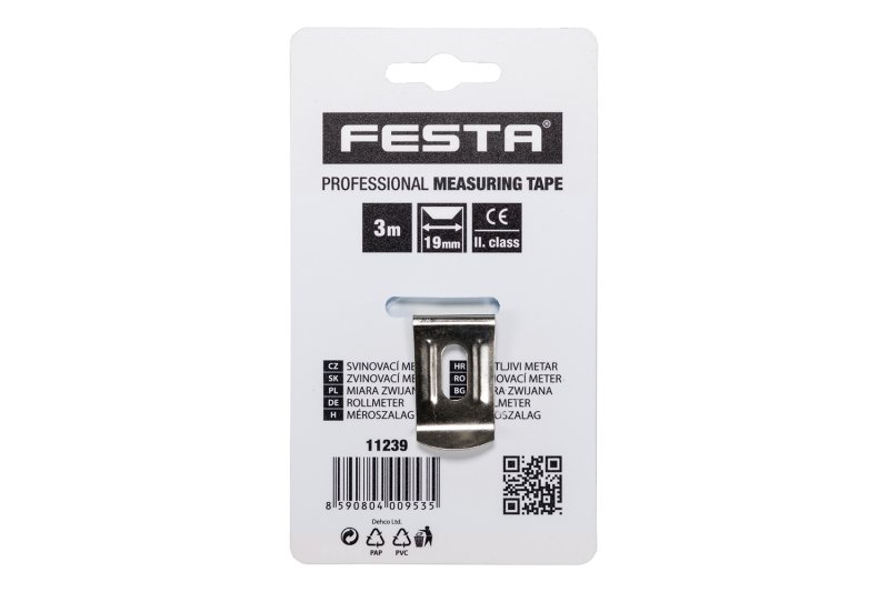 Metr svinovací FESTA 3mx19mm BÍLÝ