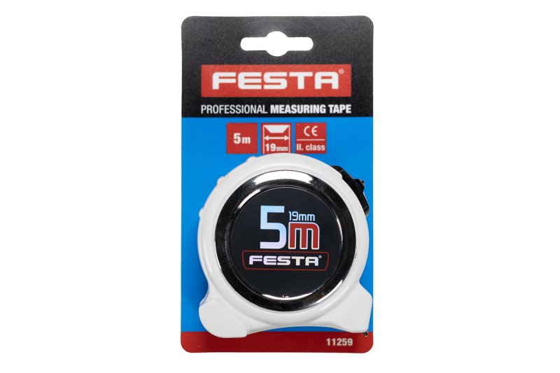 Metr svinovací FESTA 5mx19mm BÍLÝ