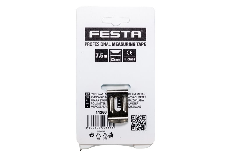 Metr svinovací FESTA 7. 5mx25mm BÍLÝ