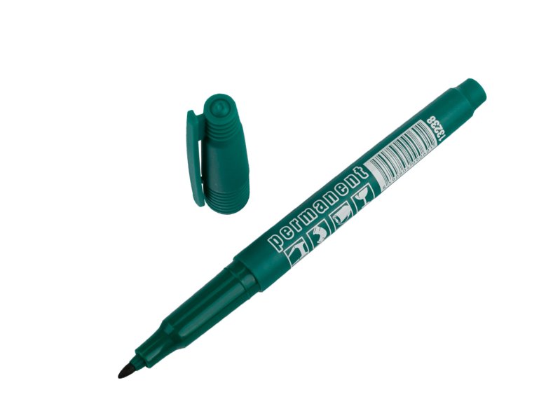 Značkovač permanetní (fix) zelený jemný hrot