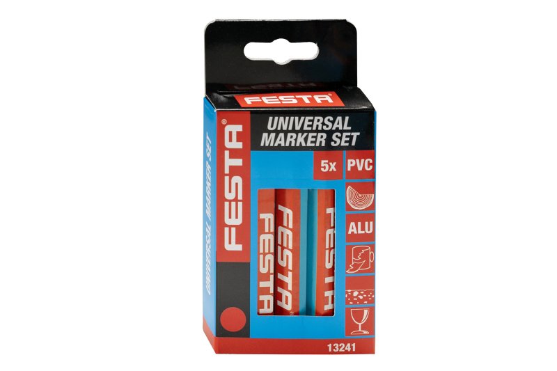 Značkovač univerzální FESTA 120mm červený 5ks