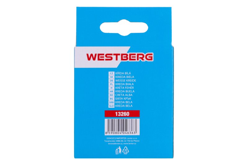 Křída bílá 12x12x80mm,  sada 12ks