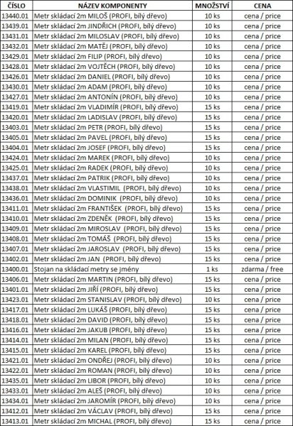 Stojan na skládací metry OSAZENÝ