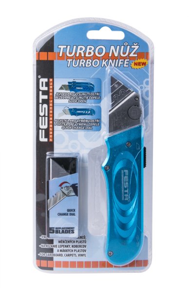 Nůž výsuvný FESTA TURBO,  čepel 5ks