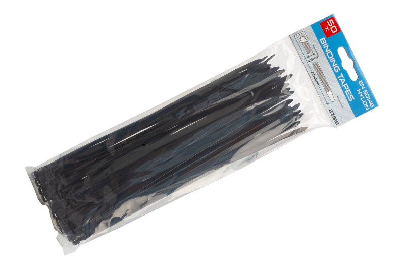 Pásky vázací 250x4. 8mm 50ks černá