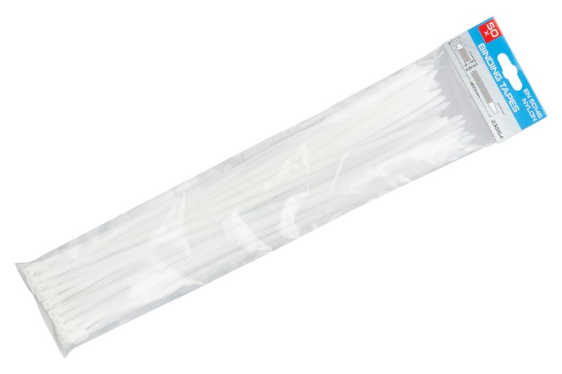 Pásky vázací 400x4. 8mm 50ks bílá