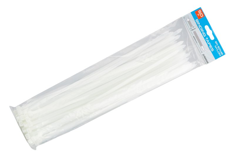 Pásky vázací 400x7. 6mm 50ks bílá