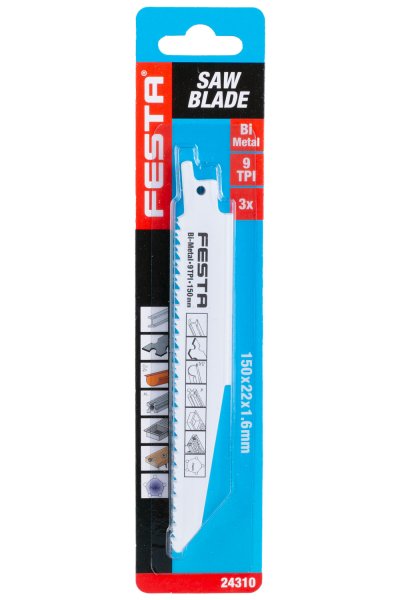 Plátek pilový FESTA do ocasky 150x22x1. 6mm BiM 3ks