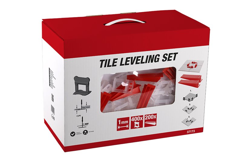 Nivelační sada - spony 1mm 400ks,  klíny 200ks box
