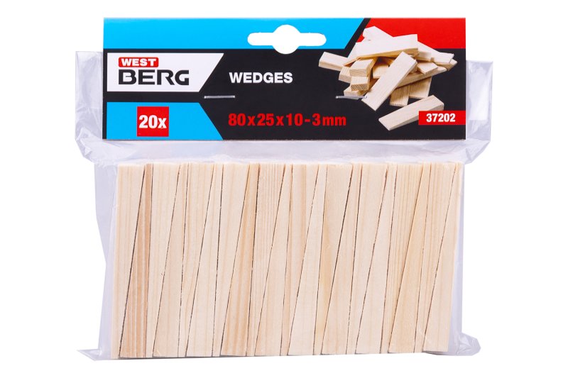 Klínky montážní WOODY 80x25x10-3mm 20ks