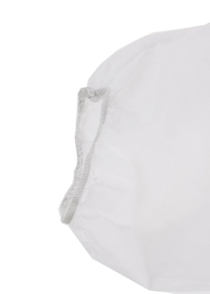 Bílý polypropyl. overal L s kapucí