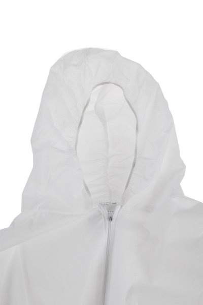Bílý polypropyl. overal XXL s kapucí