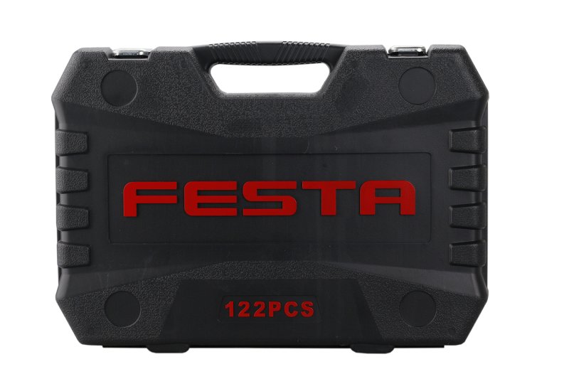 Sada nářadí PVC kufr 1/4" + 1/2",  122ks