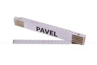 Metr skládací 2m PAVEL (PROFI, bílý, dřevo)