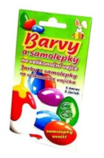 Velikonoce-barvy AROCO+samolepky, 5barev,práškové