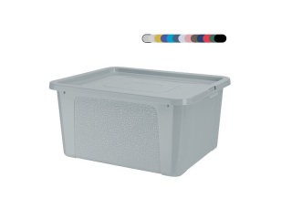 Box 20,0l+víko, plný, 40x33x20cm, černý RASTR, MULTIBOX, plast