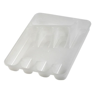 Příborník 33,5x26,5x5cm, transp.,5přihr., plast