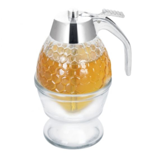 Dávkovač 0,25l MEDU DELUXE s miskou, sklo/plast