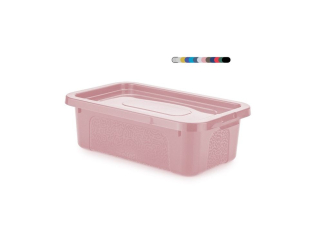 Box 4,5l+víko, plný, 33x20x10cm, černý RASTR, MULTIBOX, plast