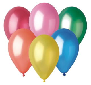 Balónky 10ks, 26cm, metalické barvy