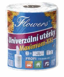Utěrky kuch.2vr.,110m, Flowers MAXIMUM XXL PROFI