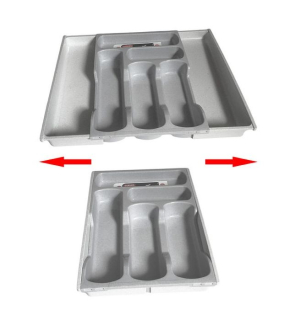 Příborník 42x30x6,4cm, sv.šedý, nastav.5přihr.,plast