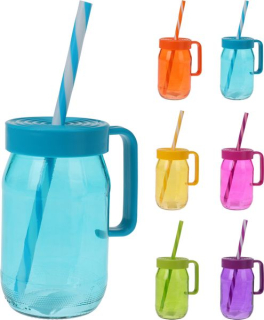 Sklenice 370ml, 1ks, s uchem, BARVY, brčko