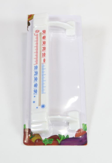 Teploměr 21x2,5cm okenní, -50°C+50°C, samolep., plast
