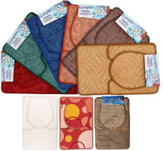 Soupr. 3dílná (předložka koup.+WC, WC pokrývka) textil, MIX dekorů