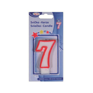 Svíčka 7, číslová, 75mm, 1ks