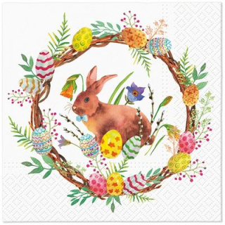 Ubrousky 3vr.,20ks,33x33cm, ZAJÍC velikonoce