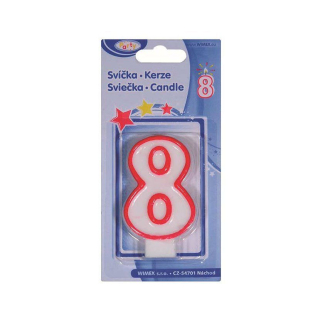 Svíčka 8, číslová, 75mm, 1ks