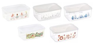 Box  2,50l vánoční, 4motivy, 23x15x9cm, plast