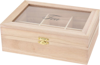Box sáčkový čaj 21x16x7,5cm, TEA, dřevo