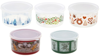 Box  1,40l vánoční, 5motivů, d16x9,4cm, plast