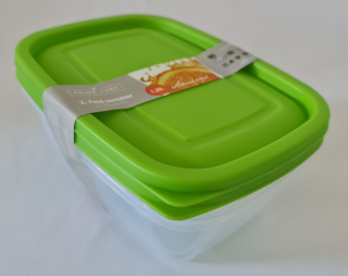 Box-sada 2ks, 1,25l HAPPY COL., zelená, plast