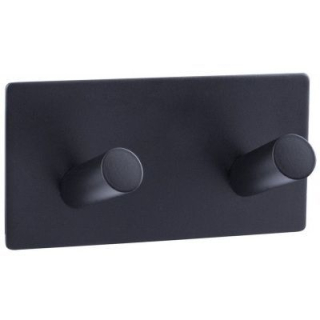 Věšák dvojitý BLACK EDITION, samolep.3M, kov