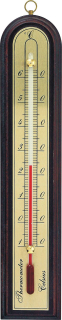 Teploměr 15,0x4,3cm pokoj. -10°C+50°C, dř.+mosaz