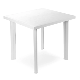Plastový stůl FIOCCO s otvorem pro slunečník, bílý (80x75x72cm)