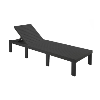 Plastové polohovací lehátko HAITI, bez podušky (š.68 x d.195 x v.78 cm), antracit
