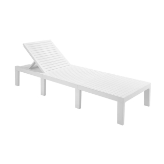 Plastové polohovací lehátko HAITI, bez podušky (š.68 x d.195 x v.78 cm), bílé