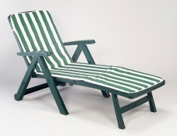 Plastové polohovací lehátko SMERALDO + poduška (š.72 x h.189 x v.96cm), zelené