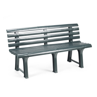 Zahradní plastová lavice ORCHIDEA (d.145 cm x š.49 cm x v.74 cm), antracit