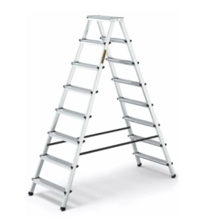 Hliníkové štafle 2x8 oboustranné DD8, DRABEST HOME (nosnost 125kg)